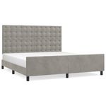Casa si Gradina - Mobilier - Paturi si accesorii - Paturi - Cadru de pat cu tablie, gri deschis, 160x200 cm, catifea - Infinity.ro