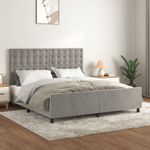 Casa si Gradina - Mobilier - Paturi si accesorii - Paturi - Cadru de pat cu tablie, gri deschis, 160x200 cm, catifea - Infinity.ro