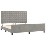 Casa si Gradina - Mobilier - Paturi si accesorii - Paturi - Cadru de pat cu tablie, gri deschis, 160x200 cm, catifea - Infinity.ro