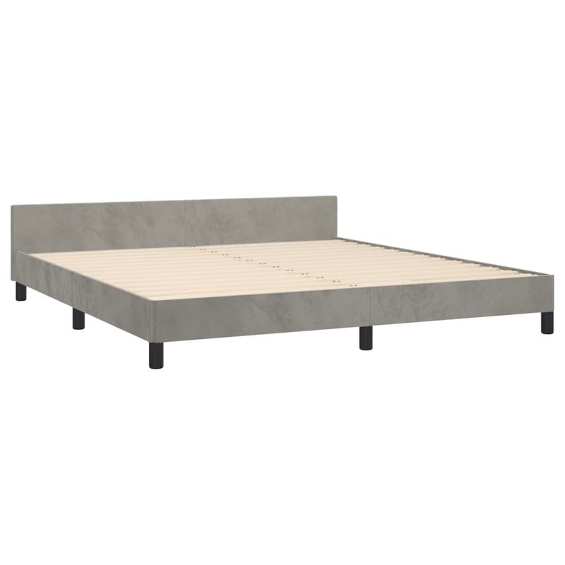 Casa si Gradina - Mobilier - Paturi si accesorii - Paturi - Cadru de pat cu tablie, gri deschis, 160x200 cm, catifea - Infinity.ro