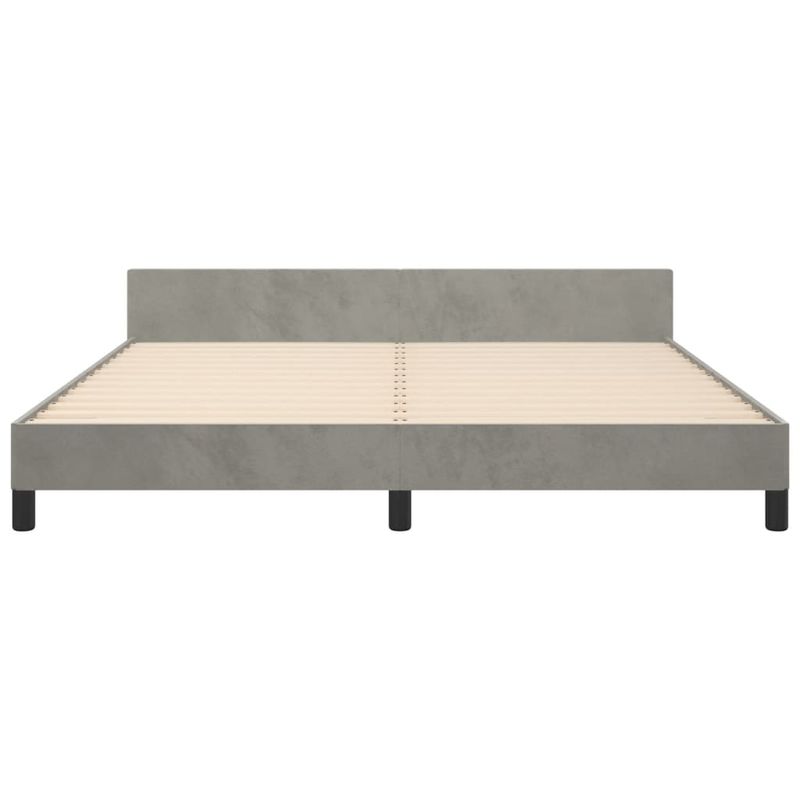 Casa si Gradina - Mobilier - Paturi si accesorii - Paturi - Cadru de pat cu tablie, gri deschis, 160x200 cm, catifea - Infinity.ro