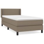 Casa si Gradina - Mobilier - Paturi si accesorii - Paturi - Pat box spring cu saltea, gri taupe, 90x190 cm, textil - Infinity.ro