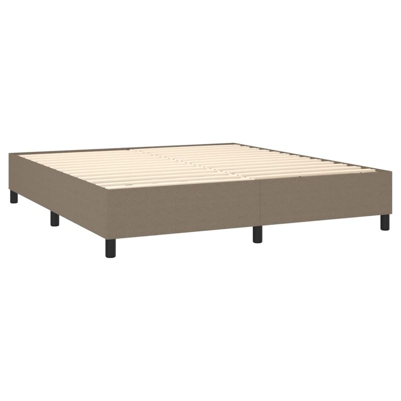 Casa si Gradina - Mobilier - Paturi si accesorii - Paturi - Pat cu arcuri, saltea si LED, gri taupe, 160x200 cm, textil - Infinity.ro
