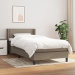 Casa si Gradina - Mobilier - Paturi si accesorii - Paturi - Pat box spring cu saltea, gri taupe, 90x190 cm, textil - Infinity.ro
