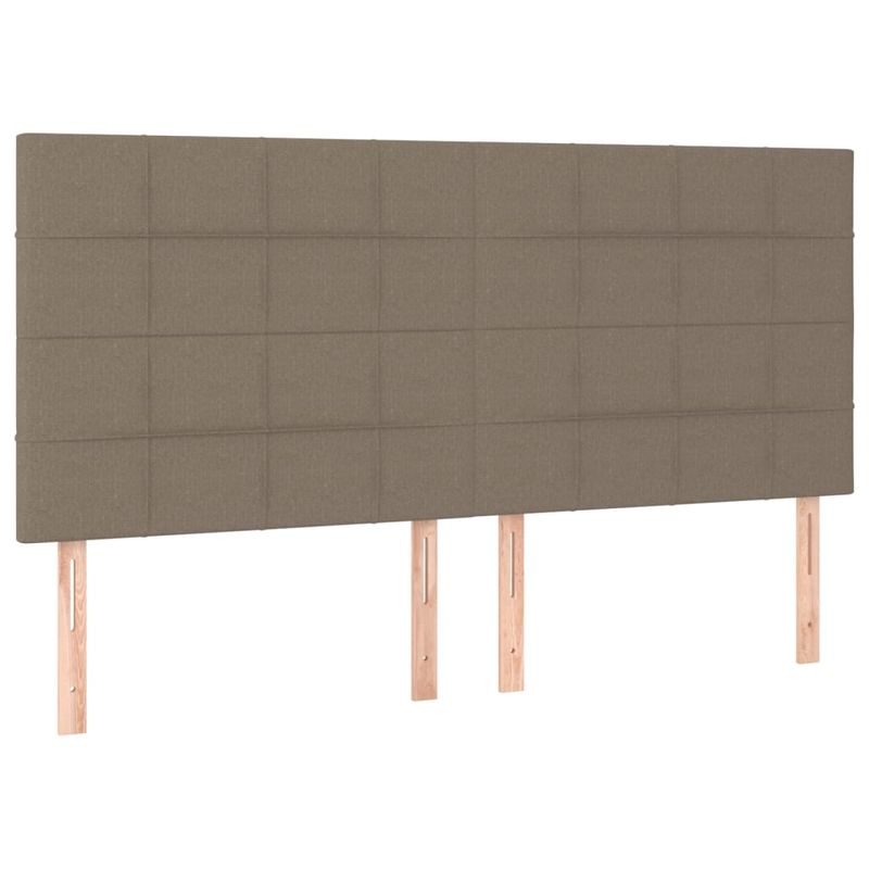 Casa si Gradina - Mobilier - Paturi si accesorii - Paturi - Pat cu arcuri, saltea si LED, gri taupe, 160x200 cm, textil - Infinity.ro