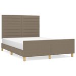 Casa si Gradina - Mobilier - Paturi si accesorii - Paturi - Cadru de pat cu tablie, gri taupe, 140x190 cm, textil - Infinity.ro