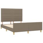 Casa si Gradina - Mobilier - Paturi si accesorii - Paturi - Cadru de pat cu tablie, gri taupe, 140x190 cm, textil - Infinity.ro