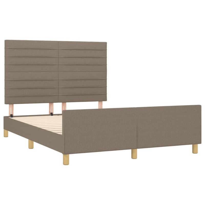 Casa si Gradina - Mobilier - Paturi si accesorii - Paturi - Cadru de pat cu tablie, gri taupe, 140x190 cm, textil - Infinity.ro