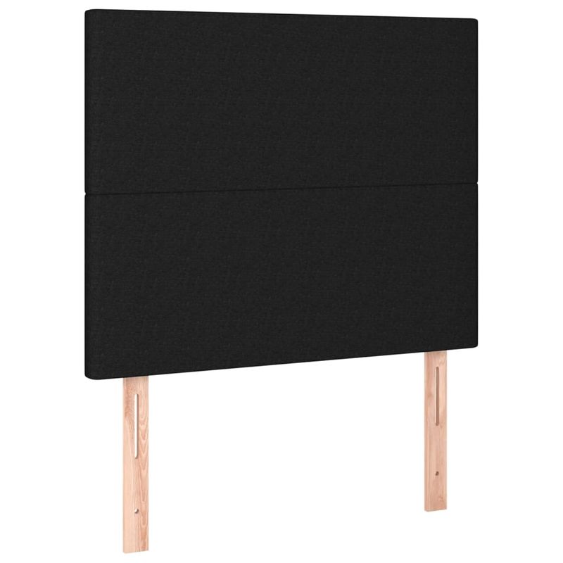 Casa si Gradina - Mobilier - Paturi si accesorii - Paturi - Pat cu arcuri, saltea si LED, negru, 90x190 cm, textil - Infinity.ro