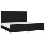 Casa si Gradina - Mobilier - Paturi si accesorii - Paturi - Cadru de pat cu tablie, negru, 200x200 cm, textil - Infinity.ro