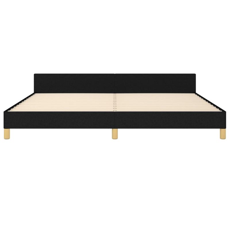 Casa si Gradina - Mobilier - Paturi si accesorii - Paturi - Cadru de pat cu tablie, negru, 200x200 cm, textil - Infinity.ro