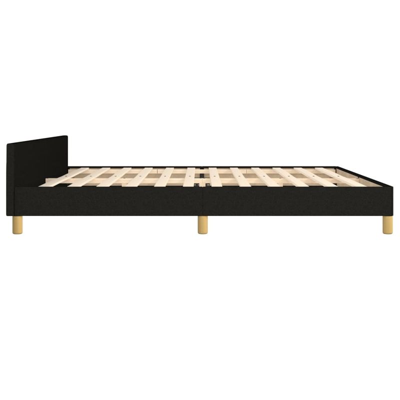 Casa si Gradina - Mobilier - Paturi si accesorii - Paturi - Cadru de pat cu tablie, negru, 200x200 cm, textil - Infinity.ro
