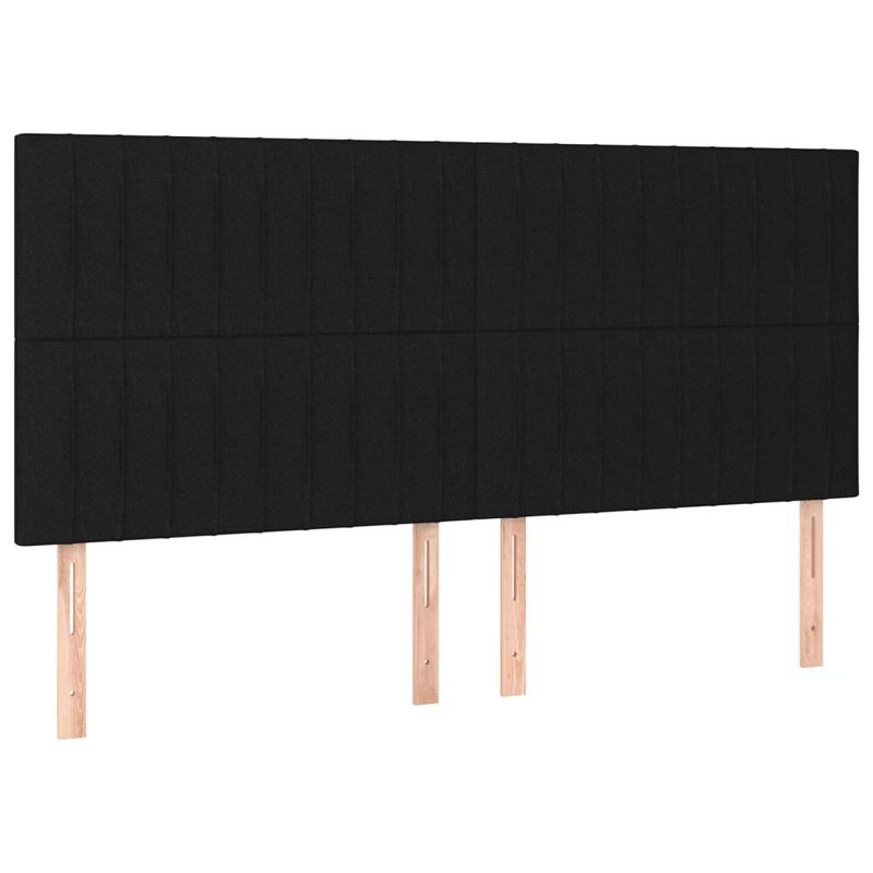 Casa si Gradina - Mobilier - Paturi si accesorii - Paturi - Cadru de pat cu tablie, negru, 200x200 cm, textil - Infinity.ro