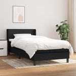 Casa si Gradina - Mobilier - Paturi si accesorii - Paturi - Pat box spring cu saltea, negru, 90x190 cm, textil - Infinity.ro
