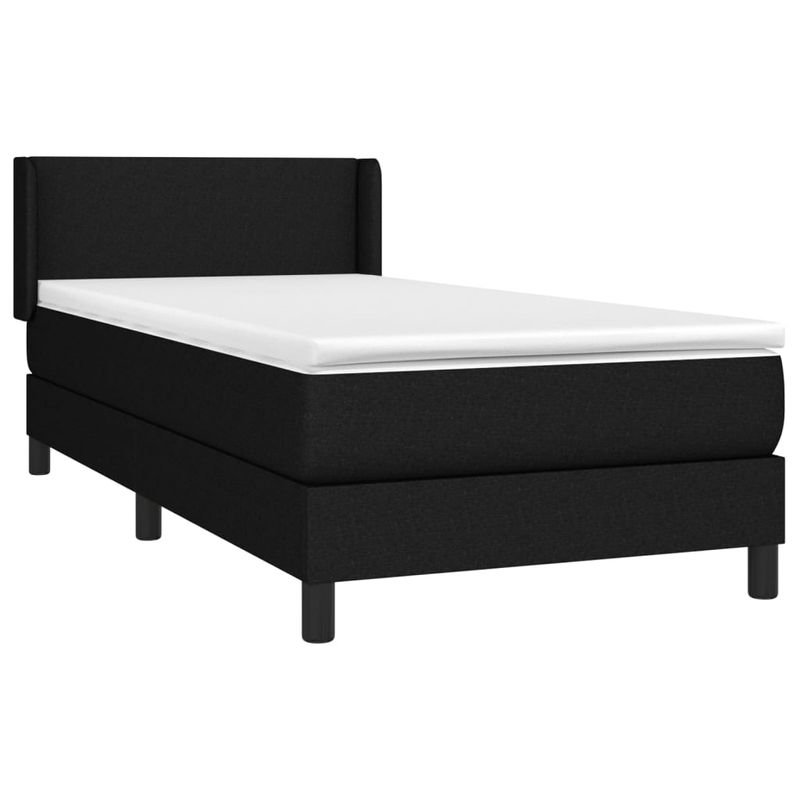 Casa si Gradina - Mobilier - Paturi si accesorii - Paturi - Pat box spring cu saltea, negru, 90x190 cm, textil - Infinity.ro