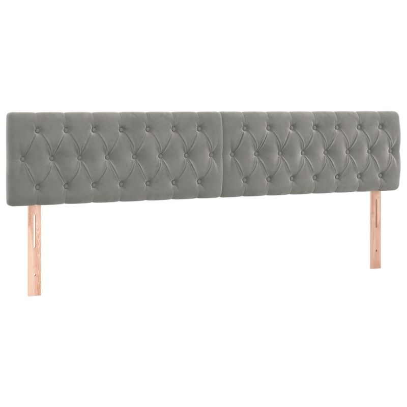 Casa si Gradina - Mobilier - Paturi si accesorii - Paturi - Pat box spring cu saltea, gri deschis, 200x200 cm, catifea - Infinity.ro