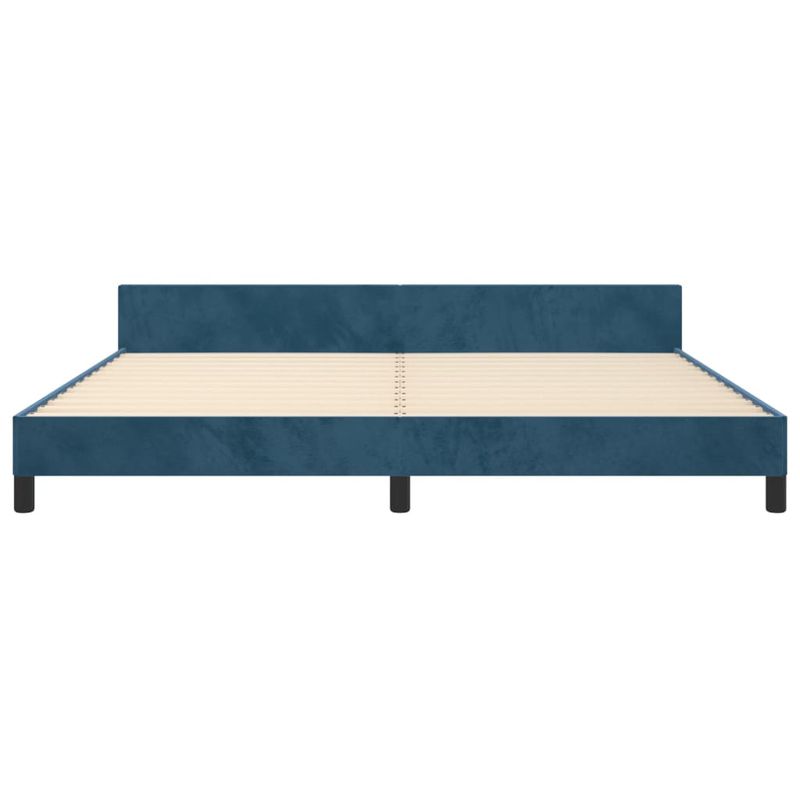 Casa si Gradina - Mobilier - Paturi si accesorii - Paturi - Cadru de pat cu tablie, albastru inchis, 200x200 cm, catifea - Infinity.ro