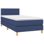 Casa si Gradina - Mobilier - Paturi si accesorii - Paturi - Pat cu arcuri, saltea si LED, albastru, 90x190 cm, textil - Infinity.ro