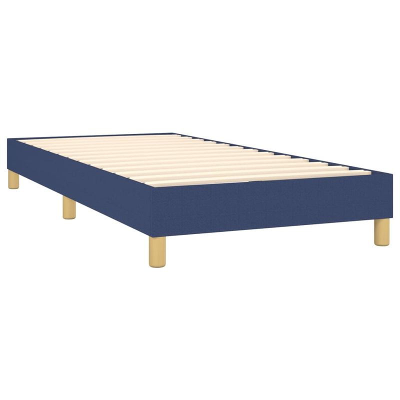 Casa si Gradina - Mobilier - Paturi si accesorii - Paturi - Pat cu arcuri, saltea si LED, albastru, 90x190 cm, textil - Infinity.ro
