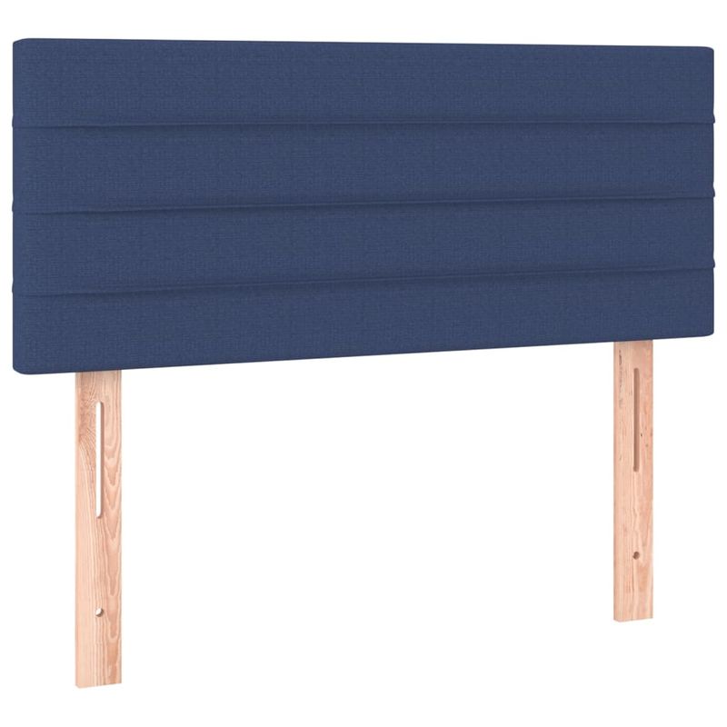 Casa si Gradina - Mobilier - Paturi si accesorii - Paturi - Pat cu arcuri, saltea si LED, albastru, 90x190 cm, textil - Infinity.ro