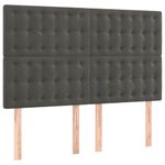 Casa si Gradina - Mobilier - Paturi si accesorii - Paturi - Pat cu arcuri, saltea si LED, gri inchis, 140x190 cm, catifea - Infinity.ro