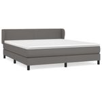 Casa si Gradina - Mobilier - Paturi si accesorii - Paturi - Pat cu arcuri, cu saltea, gri, 180x200 cm, piele ecologica - Infinity.ro