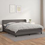 Casa si Gradina - Mobilier - Paturi si accesorii - Paturi - Pat cu arcuri, cu saltea, gri, 180x200 cm, piele ecologica - Infinity.ro