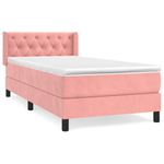 Casa si Gradina - Mobilier - Paturi si accesorii - Paturi - Pat box spring cu saltea, roz, 80x200 cm, catifea - Infinity.ro