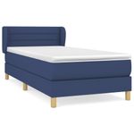 Casa si Gradina - Mobilier - Paturi si accesorii - Paturi - Pat box spring cu saltea, albastru, 90x190 cm, textil - Infinity.ro