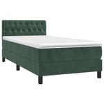 Casa si Gradina - Mobilier - Paturi si accesorii - Paturi - Pat cu arcuri, saltea si LED, verde, 90x200 cm, catifea - Infinity.ro