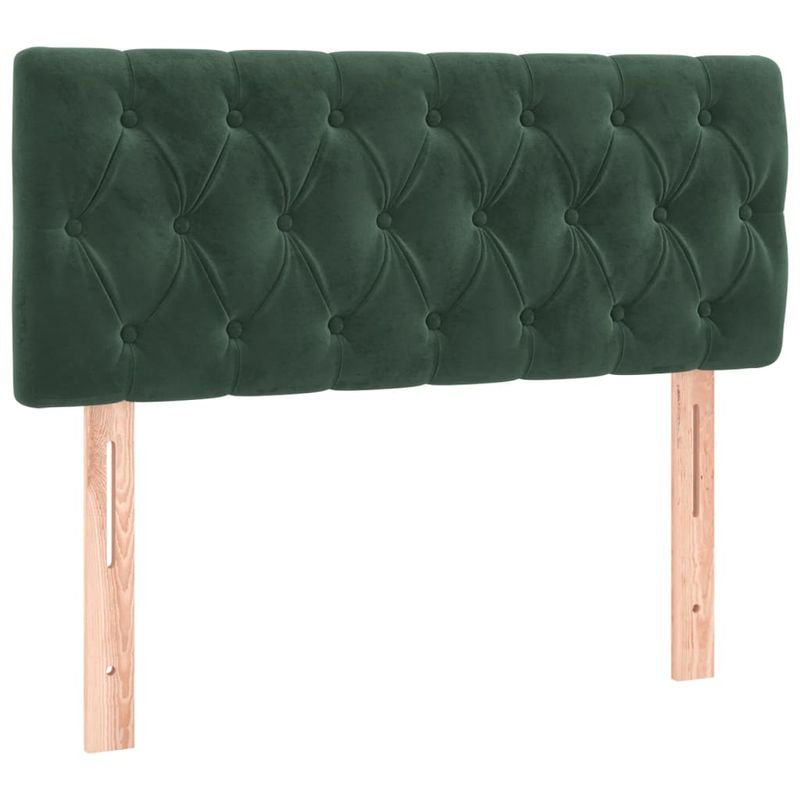 Casa si Gradina - Mobilier - Paturi si accesorii - Paturi - Pat cu arcuri, saltea si LED, verde, 90x200 cm, catifea - Infinity.ro