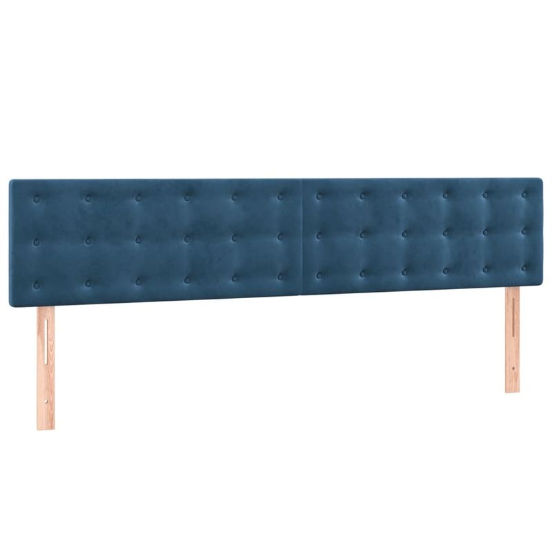 Casa si Gradina - Mobilier - Paturi si accesorii - Paturi - Pat box spring cu saltea, albastru inchis, 200x200 cm, catifea - Infinity.ro