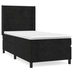 Casa si Gradina - Mobilier - Paturi si accesorii - Paturi - Pat box spring cu saltea, negru, 100x200 cm, catifea - Infinity.ro