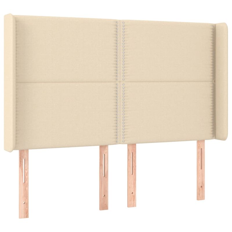 Casa si Gradina - Mobilier - Paturi si accesorii - Paturi - Pat cu arcuri, saltea si LED, crem, 140x190 cm, textil - Infinity.ro
