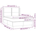 Casa si Gradina - Mobilier - Paturi si accesorii - Paturi - Pat cu arcuri, saltea si LED, crem, 140x190 cm, textil - Infinity.ro