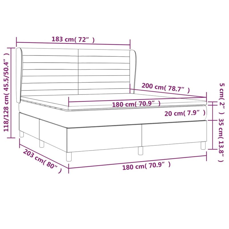 Casa si Gradina - Mobilier - Paturi si accesorii - Paturi - Pat box spring cu saltea, negru, 180x200 cm, catifea - Infinity.ro