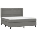 Casa si Gradina - Mobilier - Paturi si accesorii - Paturi - Pat continental cu saltea, gri inchis, 160x200 cm, tesatura - Infinity.ro