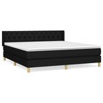 Casa si Gradina - Mobilier - Paturi si accesorii - Paturi - Pat box spring cu saltea, negru, 160x200 cm, textil - Infinity.ro