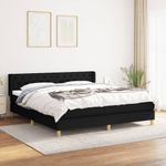 Casa si Gradina - Mobilier - Paturi si accesorii - Paturi - Pat box spring cu saltea, negru, 160x200 cm, textil - Infinity.ro