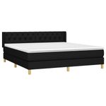 Casa si Gradina - Mobilier - Paturi si accesorii - Paturi - Pat box spring cu saltea, negru, 160x200 cm, textil - Infinity.ro