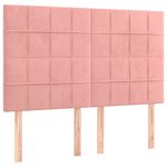 Casa si Gradina - Mobilier - Paturi si accesorii - Paturi - Pat box spring cu saltea, roz, 140x200 cm, catifea - Infinity.ro