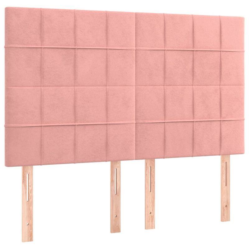 Casa si Gradina - Mobilier - Paturi si accesorii - Paturi - Pat box spring cu saltea, roz, 140x200 cm, catifea - Infinity.ro