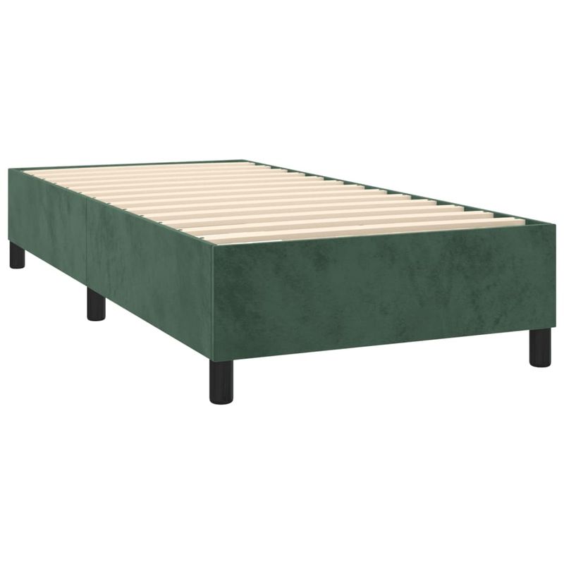 Casa si Gradina - Mobilier - Paturi si accesorii - Paturi - Pat box spring cu saltea, verde inchis, 90x200 cm, catifea - Infinity.ro