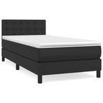 Casa si Gradina - Mobilier - Paturi si accesorii - Paturi - Pat box spring cu saltea, negru, 90x190 cm, piele ecologica - Infinity.ro
