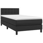 Casa si Gradina - Mobilier - Paturi si accesorii - Paturi - Pat box spring cu saltea, negru, 90x190 cm, piele ecologica - Infinity.ro