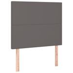 Casa si Gradina - Mobilier - Paturi si accesorii - Paturi - Pat box spring cu saltea, gri, 100x200 cm, piele ecologica - Infinity.ro