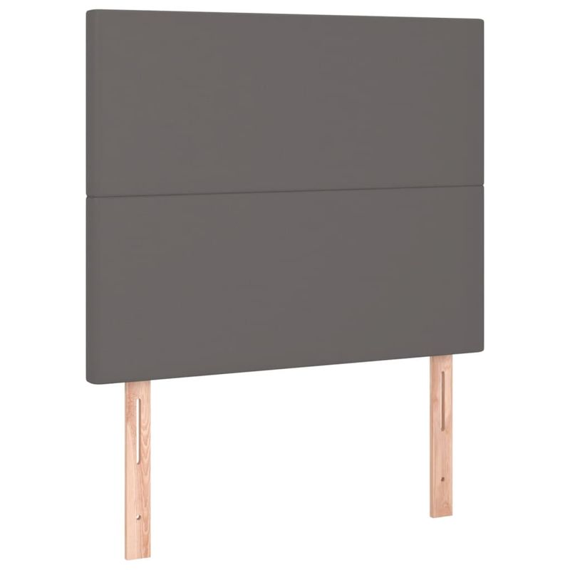 Casa si Gradina - Mobilier - Paturi si accesorii - Paturi - Pat box spring cu saltea, gri, 100x200 cm, piele ecologica - Infinity.ro