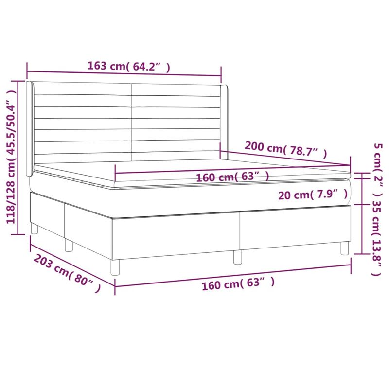 Casa si Gradina - Mobilier - Paturi si accesorii - Paturi - Pat box spring cu saltea, roz, 160x200 cm, catifea - Infinity.ro