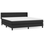 Casa si Gradina - Mobilier - Paturi si accesorii - Paturi - Pat box spring cu saltea, negru, 160x200 cm, piele ecologica - Infinity.ro