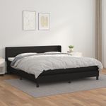 Casa si Gradina - Mobilier - Paturi si accesorii - Paturi - Pat box spring cu saltea, negru, 160x200 cm, piele ecologica - Infinity.ro
